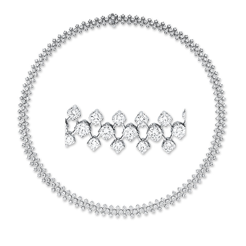 Collier 18 kt WG, 276 Brill. 9,86 ct, TW-si