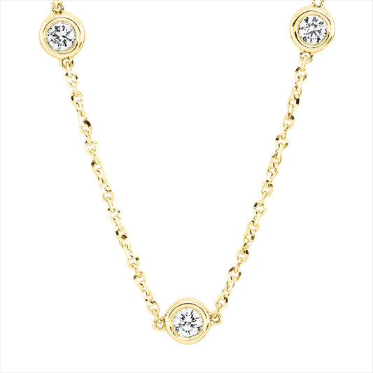 Collier 18 kt GG, 11 Brill. 0,71 ct, TW-si