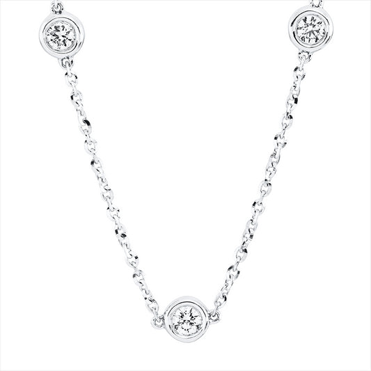 Collier 18 kt WG, 11 Brill. 0,73 ct, TW-si