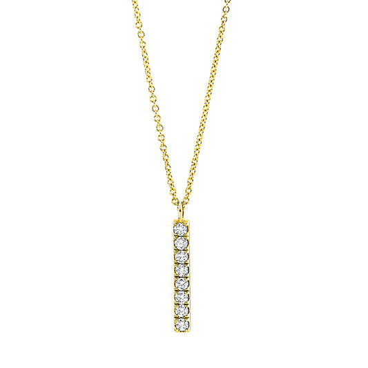 Collier 18 kt GG, mit ZÖ 40 cm, 8 Brill. 0,30 ct, TW-si