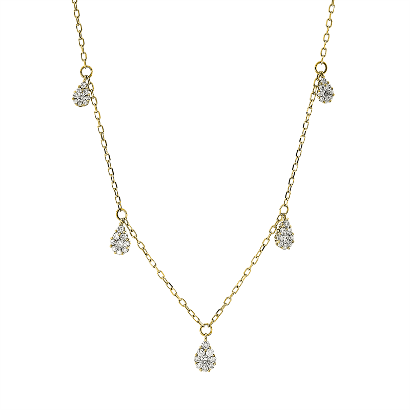 Collier 18 kt GG, 16 Brill. 0,30 ct, TW-pi, 47 Brill. 0,23 ct, TW-pi