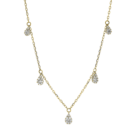Collier 18 kt GG, 16 Brill. 0,30 ct, TW-pi, 47 Brill. 0,23 ct, TW-pi