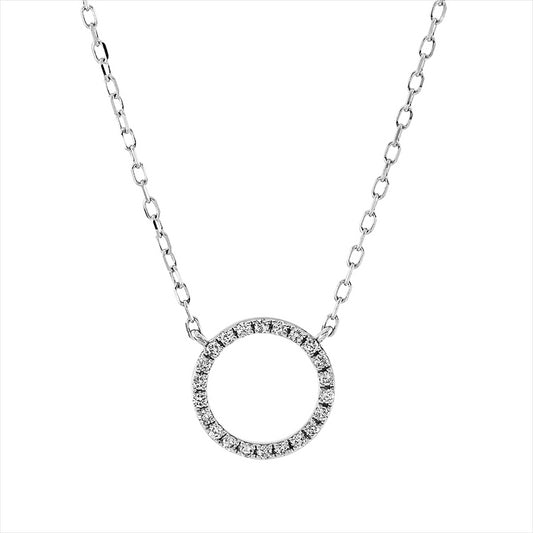 Collier 18 kt WG, Länge variabel, 22 Brill. 0,11 ct, TW-pi