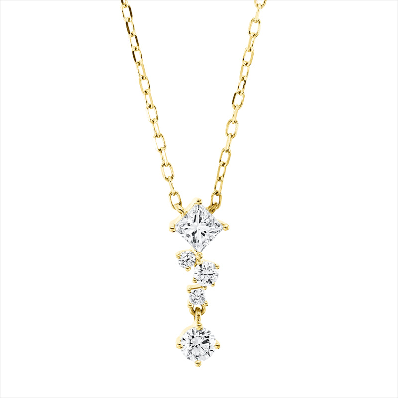 Collier 18 kt GG, 1 Brill. 0,13 ct, TW-si, 1 Princ. 0,02 ct, TW-si, 1 Princ. 0,21 ct, TW-si, 2 Brill. 0,06 ct, TW-si