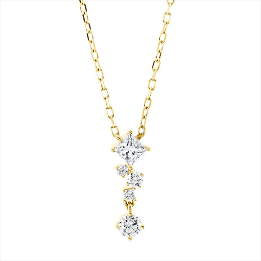 Collier 18 kt GG, 1 Brill. 0,13 ct, TW-si, 1 Princ. 0,02 ct, TW-si, 1 Princ. 0,21 ct, TW-si, 2 Brill. 0,06 ct, TW-si