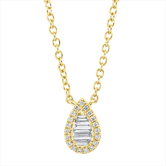 Collier 18 kt GG, mit ZÖ 38cm,40,6cm,43,2cm, 4 Bag. 0,11 ct, TW-si, 19 Brill. 0,05 ct, TW-si