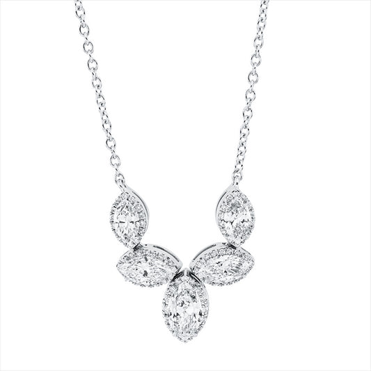 Collier18ktWG,mit38cm&40,6cm&43,2cm,2 Nav.0,27ct,2 Nav.0,41ct,1 Nav.0,30 ct,76 Brill.0,15 ct,TW-si