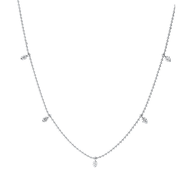 Collier 18 kt WG, 7 Brill. 0,19 ct, TW-si
