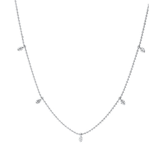 Collier 18 kt WG, 7 Brill. 0,19 ct, TW-si