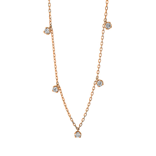 Collier 18 kt RG, 5 Brill. 0,36 ct, TW-si