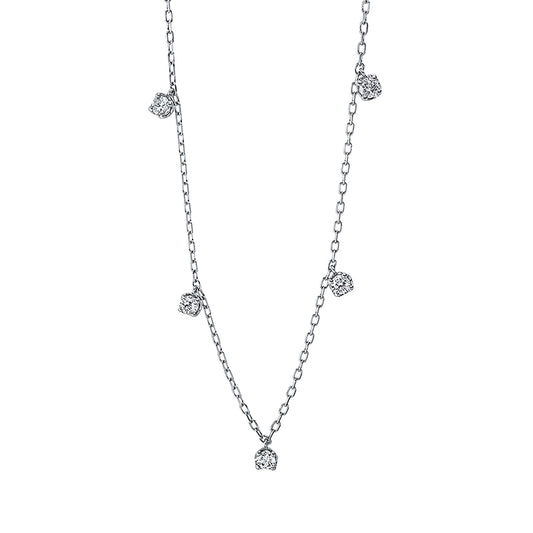 Collier 18 kt WG, 5 Brill. 0,36 ct, TW-si