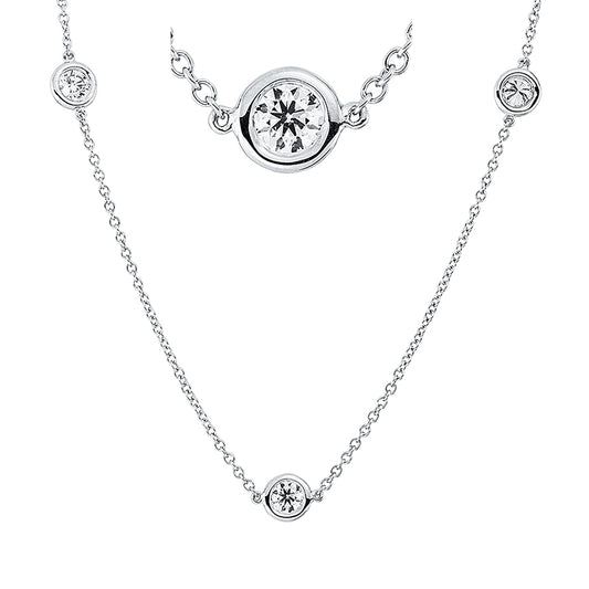 Collier 18 kt WG, 10 Brill. 1,85 ct, TW-vsi/si