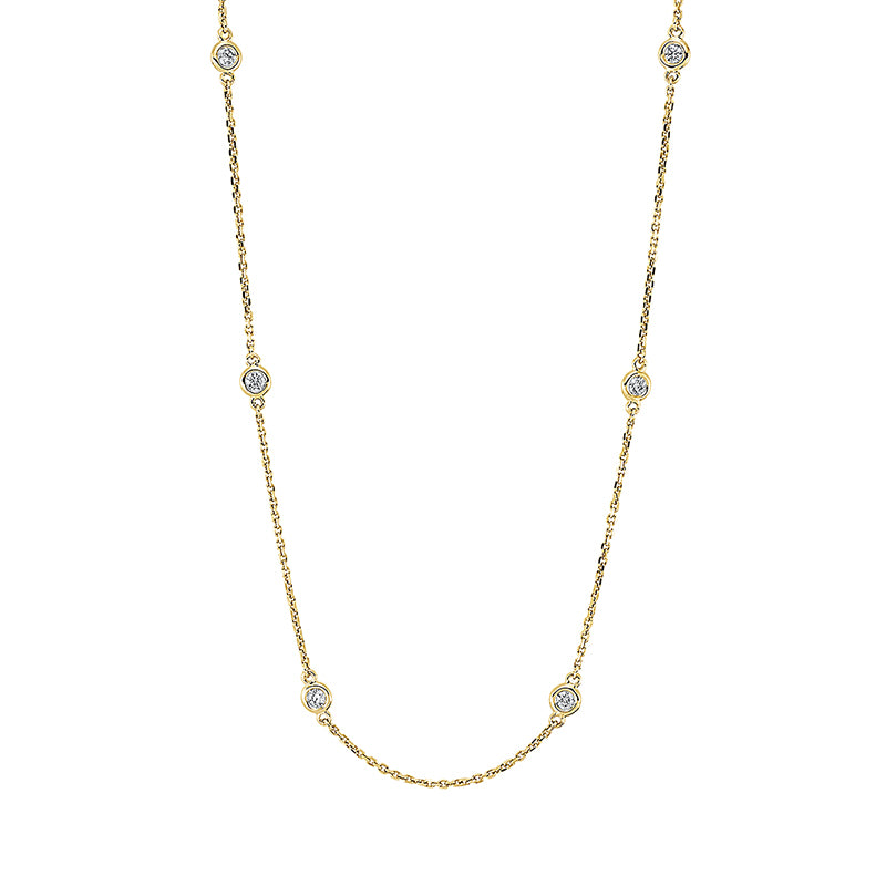 Collier 18 kt GG, 15 Brill. 0,33 ct, TW-si