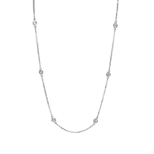 Collier 18 kt WG, 13 Brill. 0,28 ct, TW-si