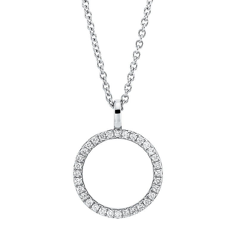 Collier 18 kt WG, mit ZÖ 42 cm, 32 Brill. 0,16 ct, TW-si