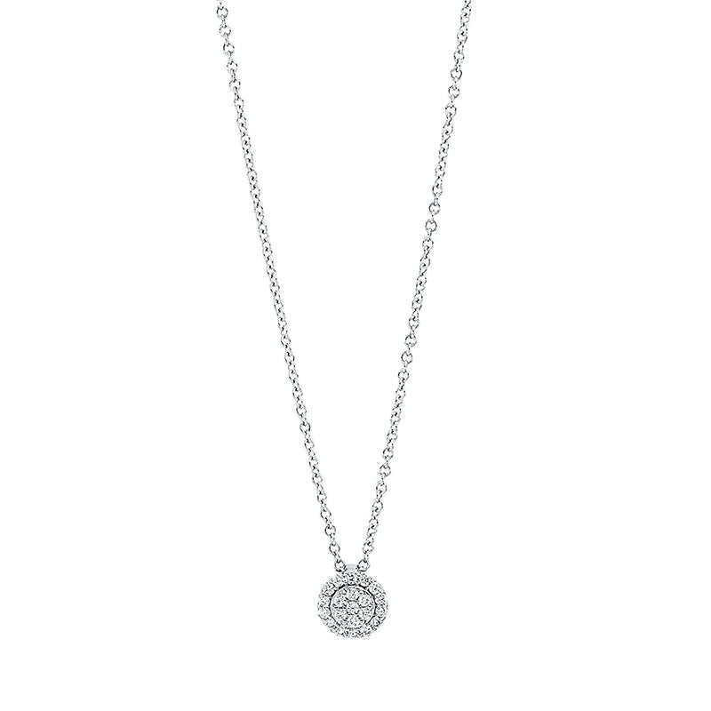 Collier 18 kt WG, 21 Brill. 0,10 ct, TW-si