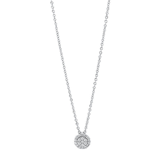 Collier 18 kt WG, 21 Brill. 0,10 ct, TW-si