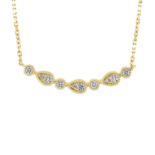 Collier 18 kt GG, mit ZÖ 40 cm + 43 cm, 4 Brill. 0,09 ct, TW-si, 3 Brill. 0,13 ct, TW-si, 3 Brill. 0,02 ct, TW-si