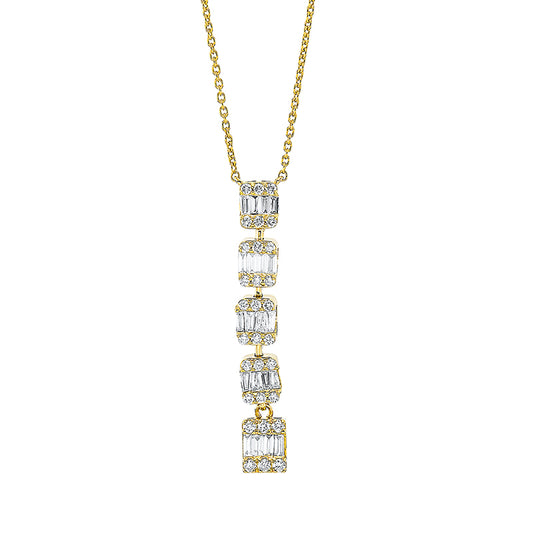 Collier 18 kt GG, 19 Bag. 0,33 ct, TW-si, 30 Brill. 0,24 ct, TW-si