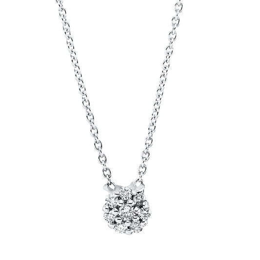 Collier 14 kt WG, 7 Brill. 0,05 ct, F-si