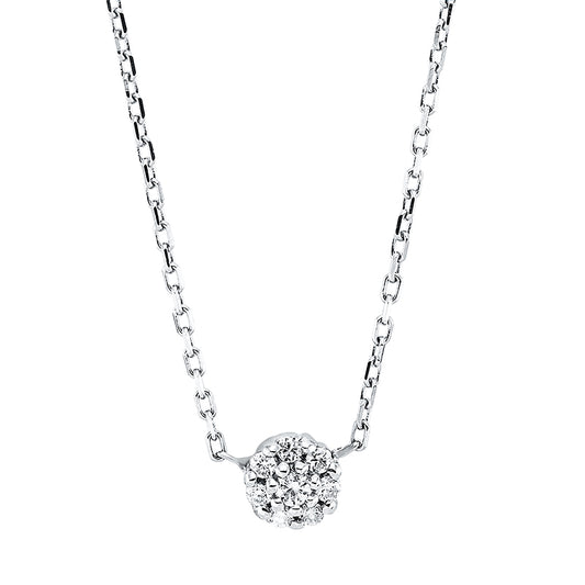 Collier 14 kt RG+WG, 8 Brill. 0,05 ct, F-si