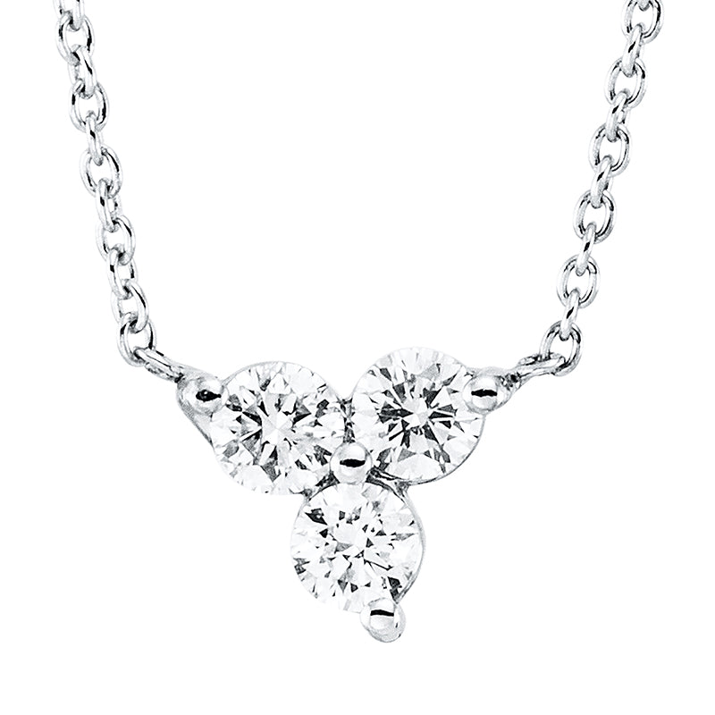 Collier 14 kt WG, 3 Brill. 0,13 ct, F-si