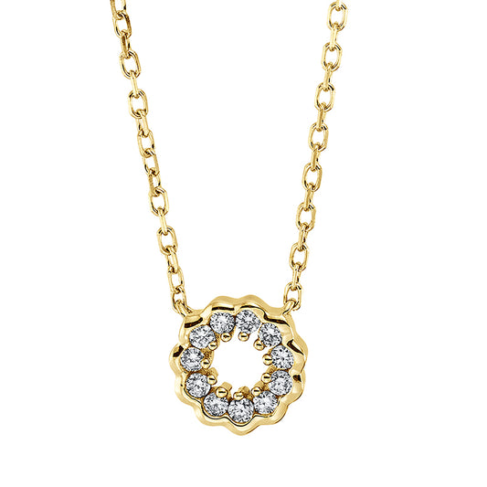 Collier 18 kt GG, mit ZÖ 40 cm, 11 Brill. 0,07 ct, TW-si