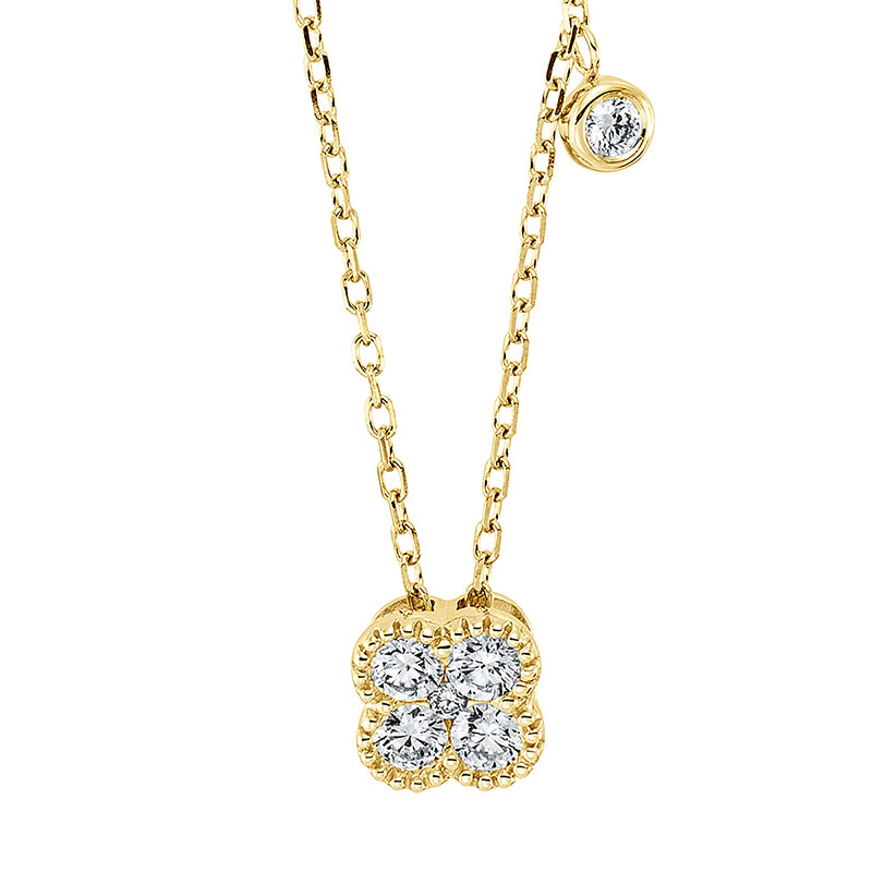 Collier 18 kt GG, mit ZÖ 40 cm, 6 Brill. 0,20 ct, TW-si