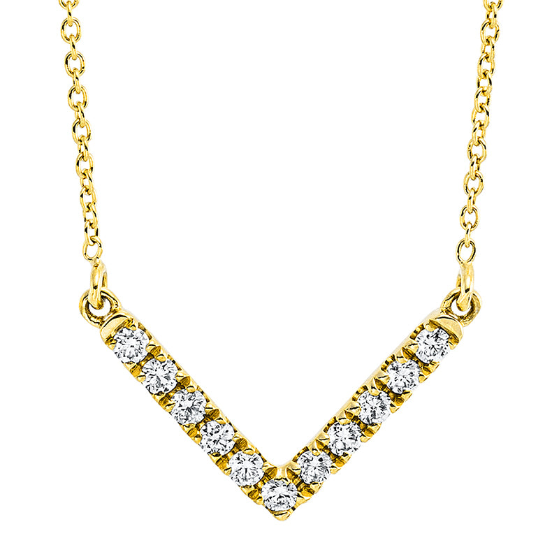 Collier 18 kt GG, mit ZÖ 40 cm,43 cm, 11 Brill. 0,10 ct, TW-si