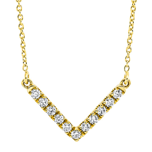 Collier 18 kt GG, mit ZÖ 40 cm,43 cm, 11 Brill. 0,10 ct, TW-si