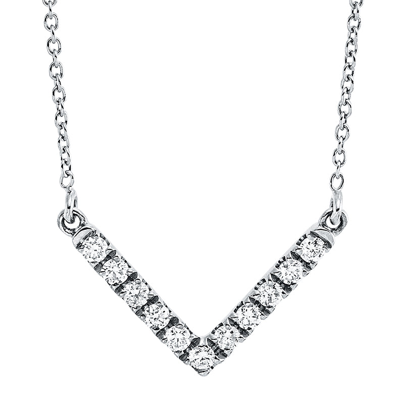 Collier 18 kt WG, mit ZÖ 40 cm ,43 cm, 11 Brill. 0,10 ct, TW-si