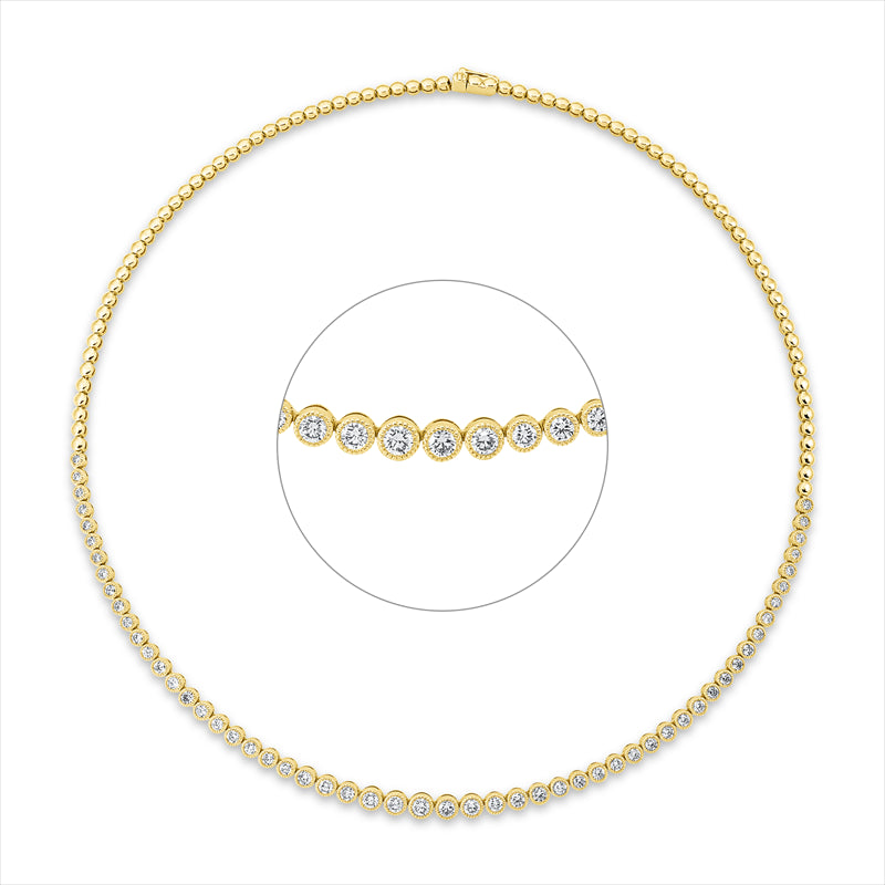 Collier 18 kt GG, 18 Brill. 1,07 ct, TW-si, 6 Brill. 0,50 ct, TW-si, 5 Brill. 0,56 ct, TW-si, 26 Brill. 0,88 ct