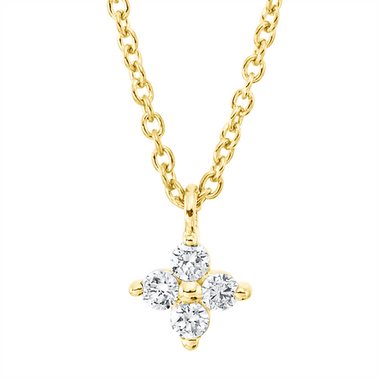 Collier 18 kt GG, mit ZÖ 42 cm, 4 Brill. 0,06 ct, TW-si
