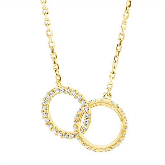 Collier 18 kt GG, mit ZÖ 40,6 cm & 43,2 cm, 48 Brill. 0,24 ct, TW-si