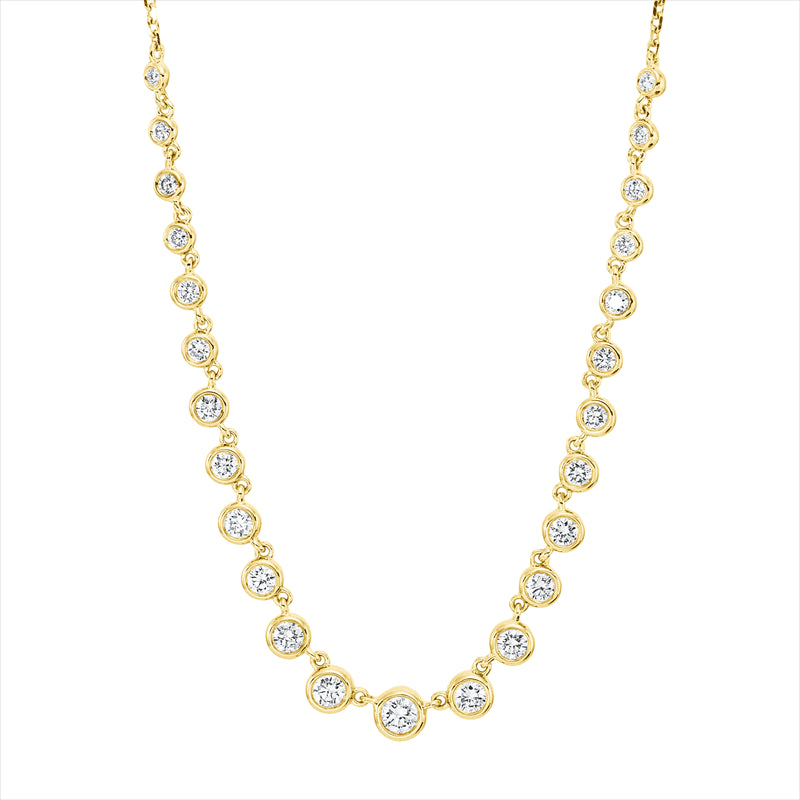 Collier 18 kt GG, 10 Brill. 0,38 ct, TW-si, 2 Brill. 0,11 ct, TW-si, 1 Brill. 0,08 ct, TW-si, 12 Brill. 0,20 ct, TW-si