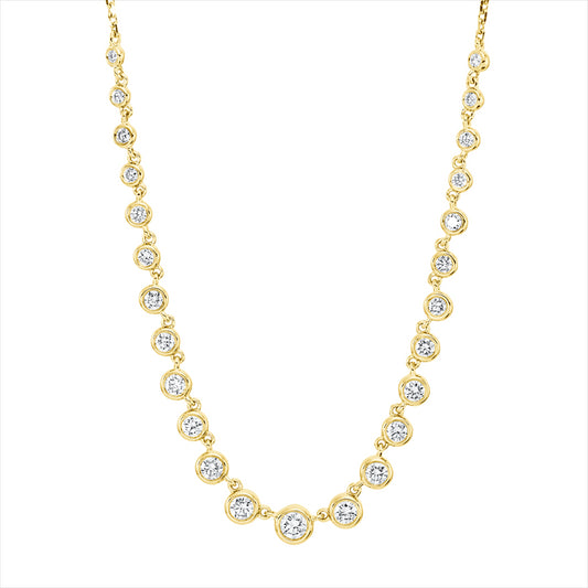 Collier 18 kt GG, 10 Brill. 0,38 ct, TW-si, 2 Brill. 0,11 ct, TW-si, 1 Brill. 0,08 ct, TW-si, 12 Brill. 0,20 ct, TW-si