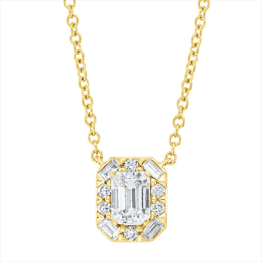 Collier 18 kt GG, mit ZÖ 38cm,40,6cm,43,2cm, 4 Bag.0,06 ct, 1 Sm.schliff 0,41 ct, 6 Brill.0,06 ct, TW-si