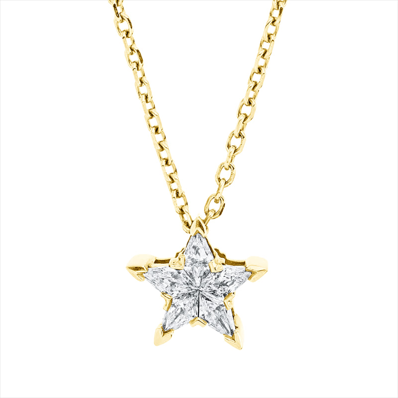 Collier 18 kt GG, mit ZÖ 40,5 cm, 42 cm, 5 Fant-Schl. 0,19 ct, TW-vsi