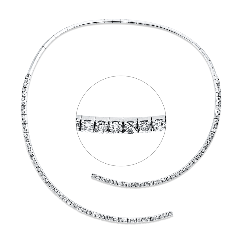 Collier 18 kt WG, 100 Brill. 6,78 ct, TW-vsi/si