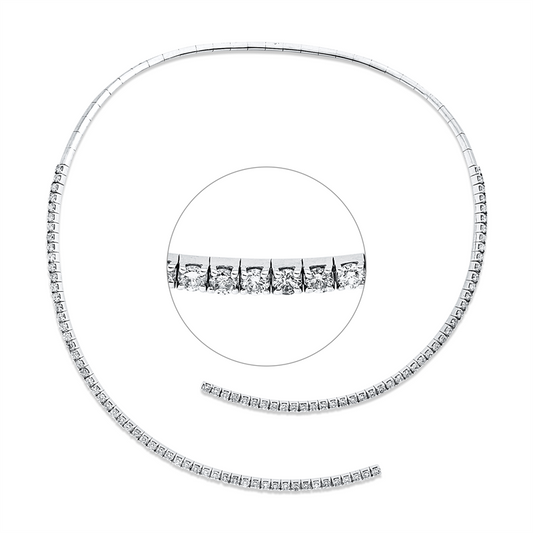 Collier 18 kt WG, 100 Brill. 6,78 ct, TW-vsi/si