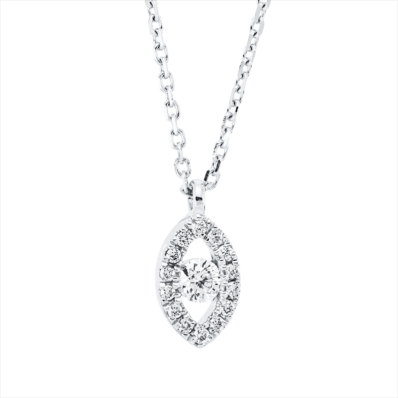 Collier 18 kt WG, mit ZÖ 40 cm, 15 Brill. 0,08 ct, TW-si