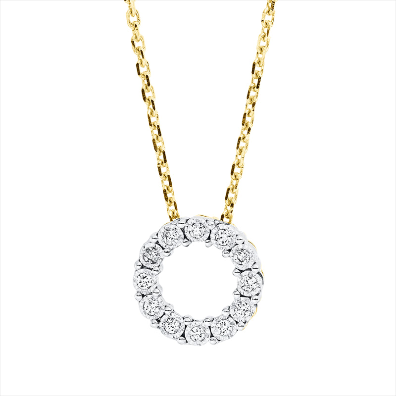 Collier 18 kt GG, mit ZÖ 42 cm, 12 Brill. 0,04 ct, TW-si