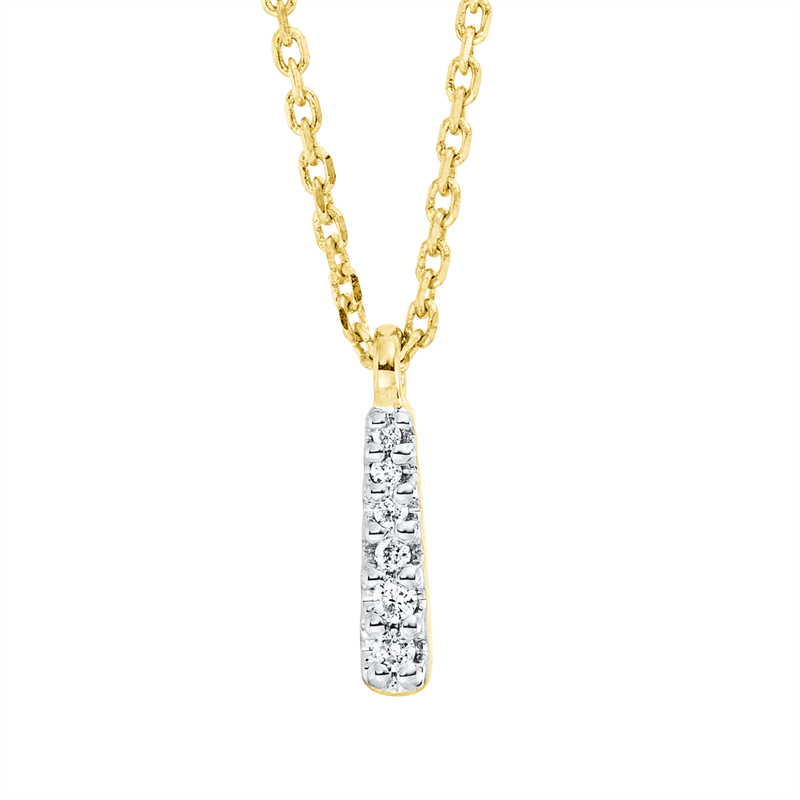 Collier 18 kt GG, mit ZÖ 42 cm, 6 Brill. 0,02 ct, TW-si