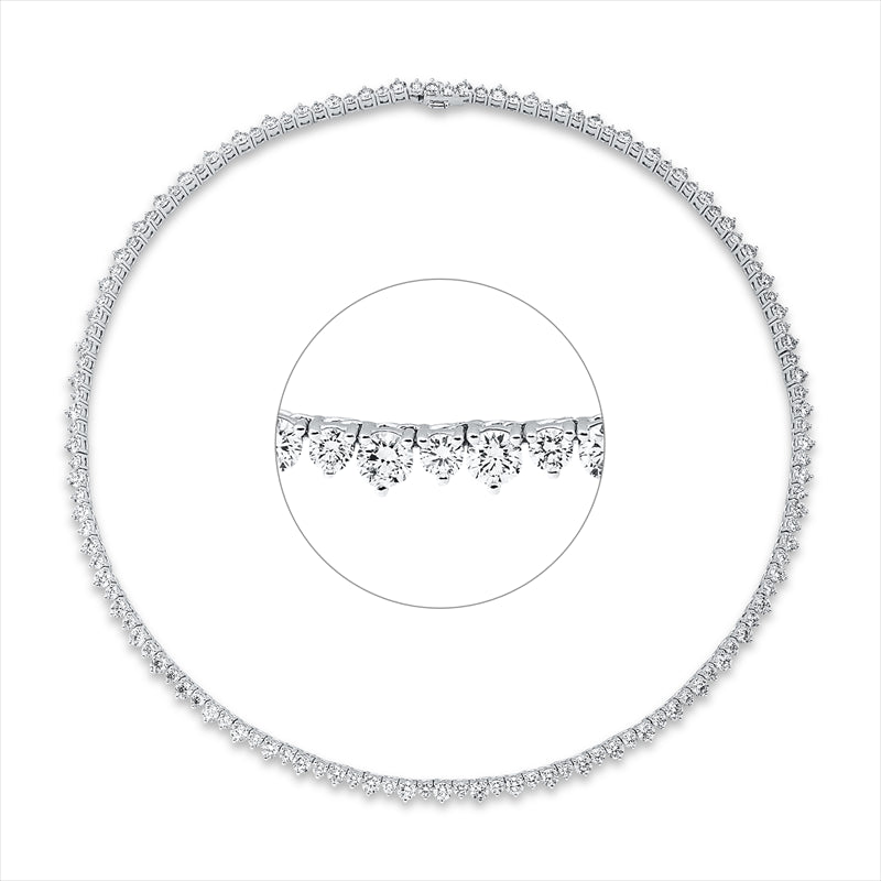 Collier 18 kt WG, 132 Brill. 13,19 ct, TW-vsi