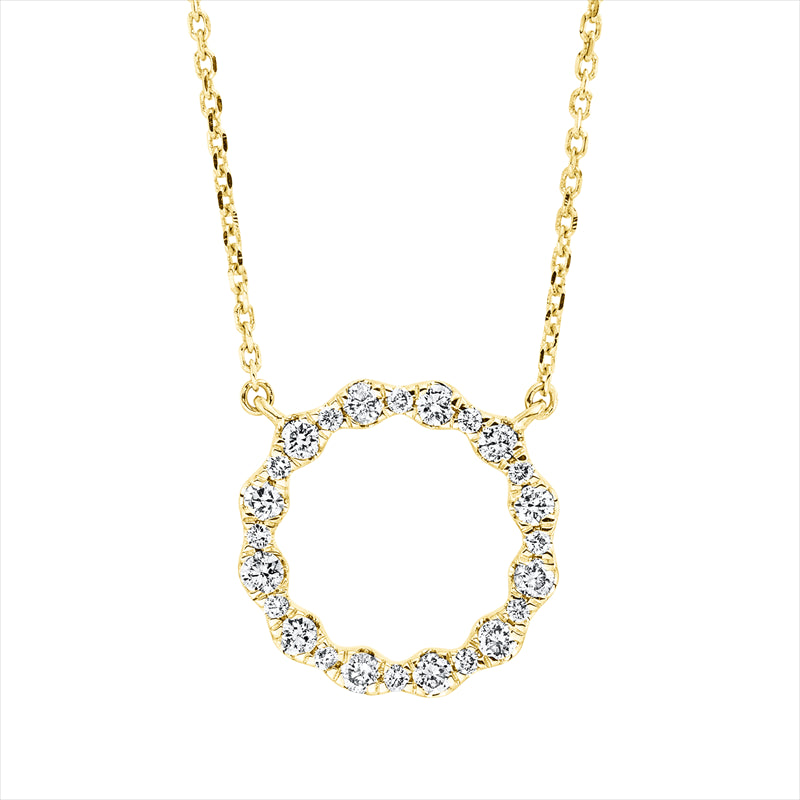 Collier 18 kt GG, mit ZÖ 42 cm, 12 Brill. 0,20 ct, TW-si, 12 Brill. 0,04 ct, TW-si