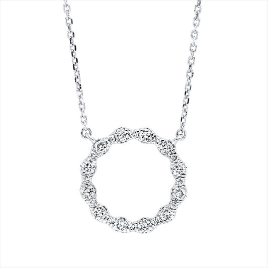 Collier 18 kt WG, mit ZÖ 42 cm, 12 Brill. 0,20 ct, TW-si, 12 Brill. 0,04 ct, TW-si