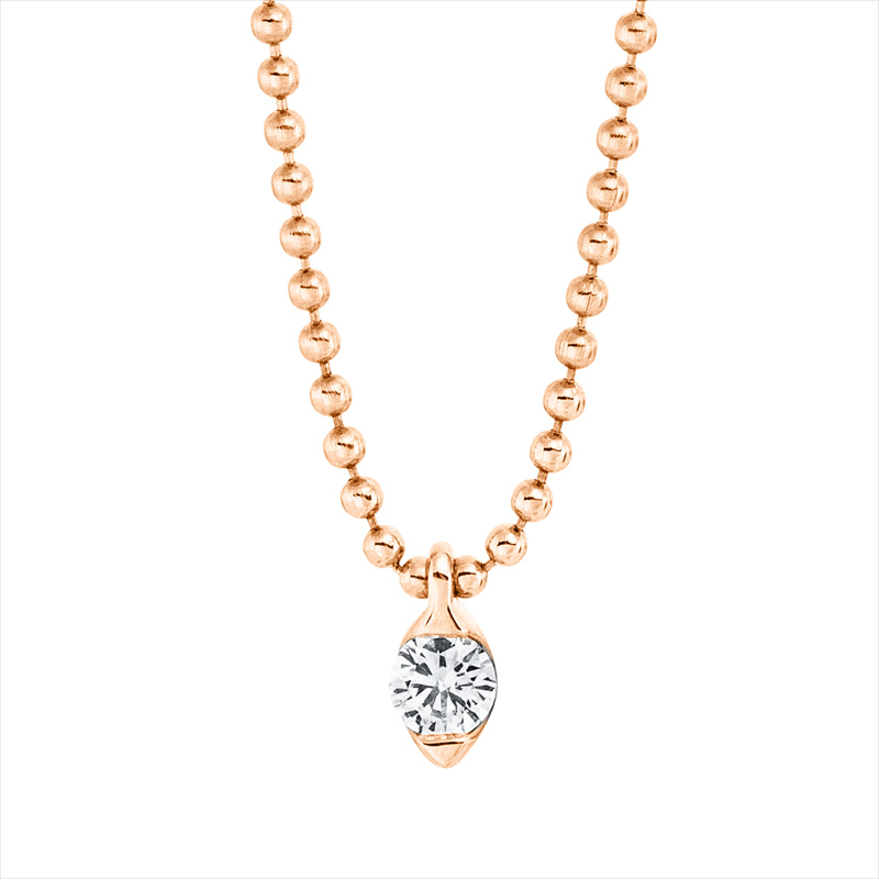 Collier 18 kt RG, 1 Brill. 0,06 ct, TW-si