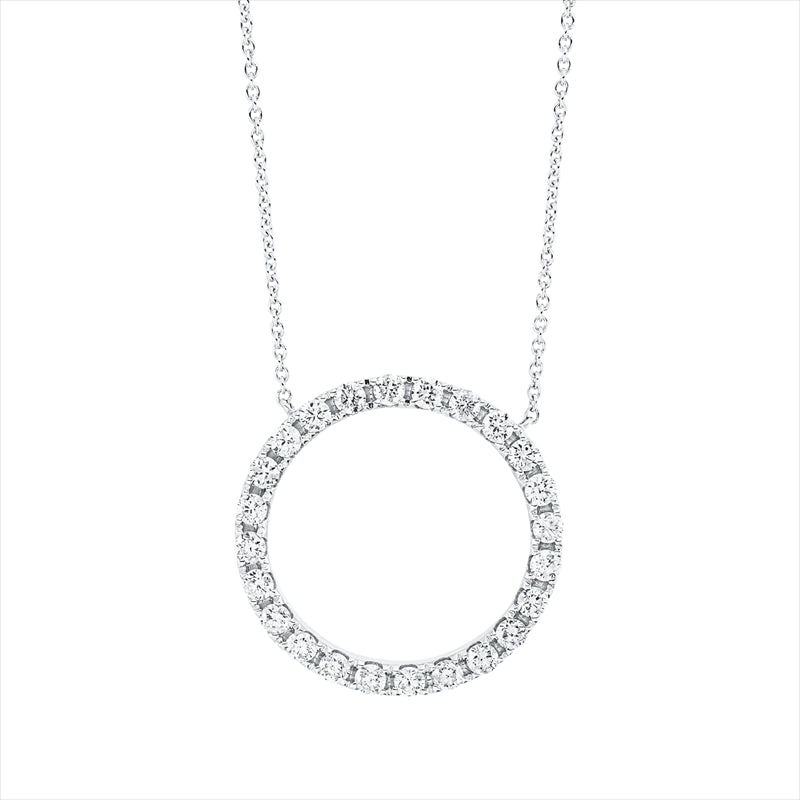 Collier 18 kt WG, mit ZÖ 40 cm, 24 Brill. 1,00 ct, TW-pi