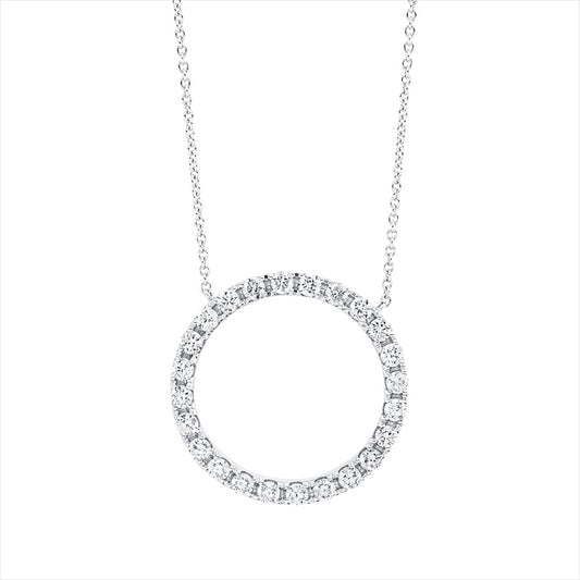 Collier 18 kt WG, mit ZÖ 40 cm, 24 Brill. 1,00 ct, TW-pi