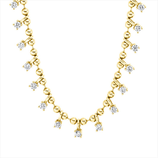 Collier 14 kt GG, 25 Brill. 1,00 ct, TW-si